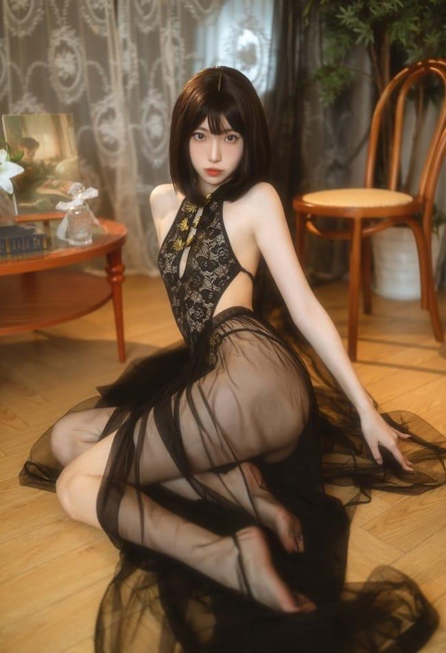 许岚LAN – NO.009 黑纱旗袍[40P-487MB]